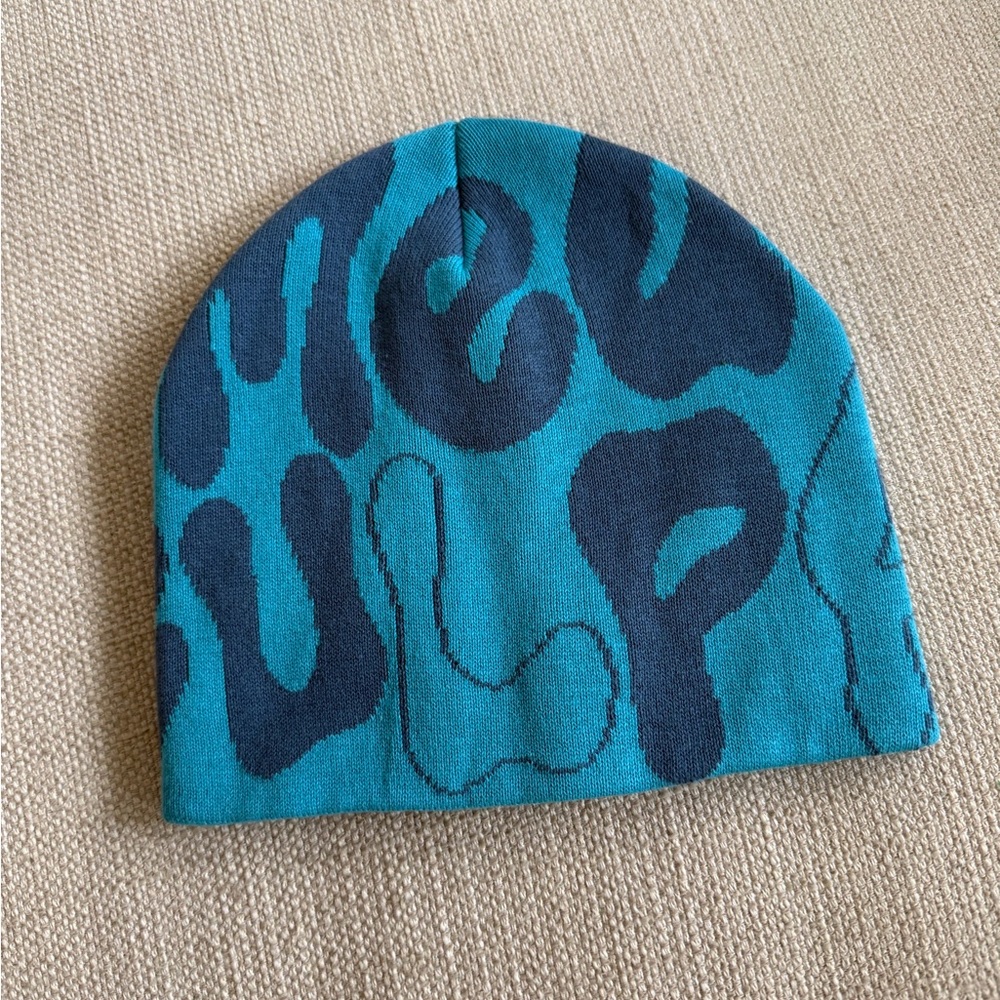 NEW WITH TAGS Mea Culpa Blue Teal Navy Beanie